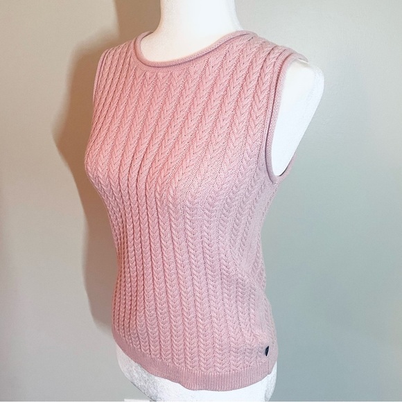 NWT Women's Cable Knit Tank Top - Pink - Size S - Picture 4 of 9
